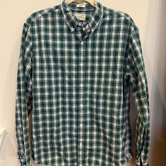 J. Crew Other - J. Crew Green and White Plaid Casual Shirt